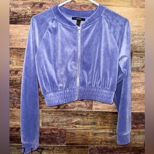 Forever 21 Purple Velour Zip Up, Size S
#0218